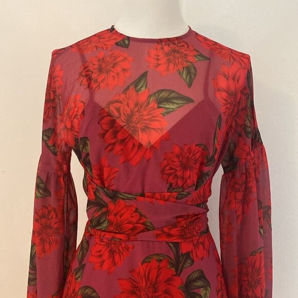 Keepsake the Label Dhalia-Red Find You Mini Dress Size Small - Picture 5 of 16